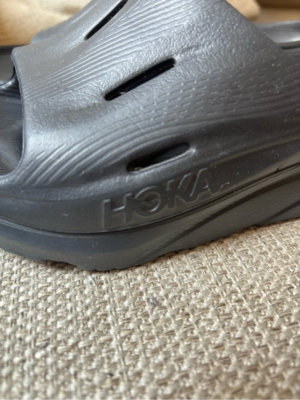 Hoka Kids Black Slip-On Slide Sandal